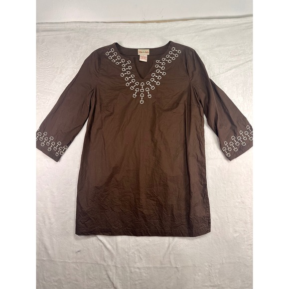 Toffee & Apple Tops - Toffee & Apple Tunic Top Size M Brown Embroidered Horsebit 3/4 Sleeve Western